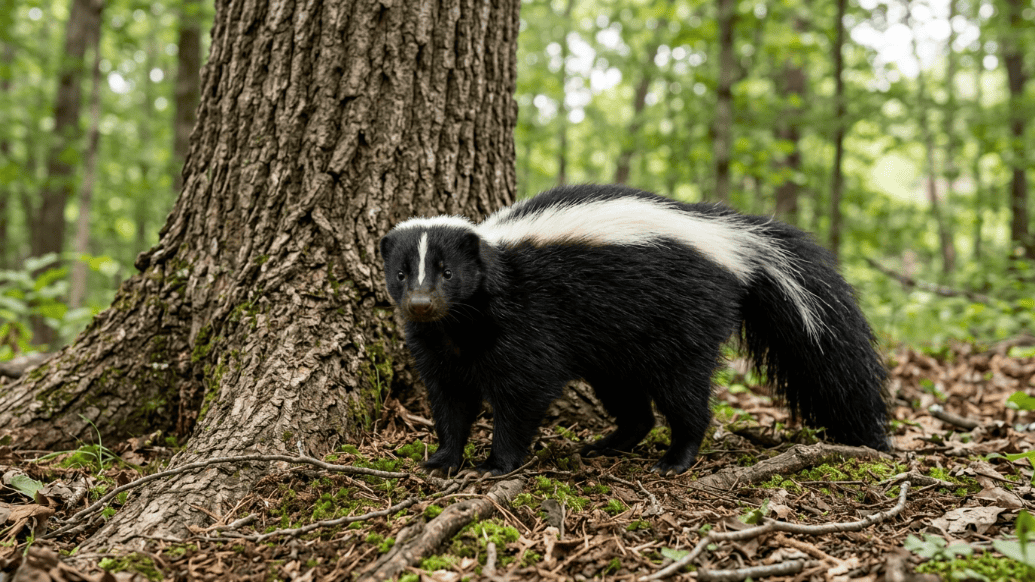 striped skunk,
identifying skunk species